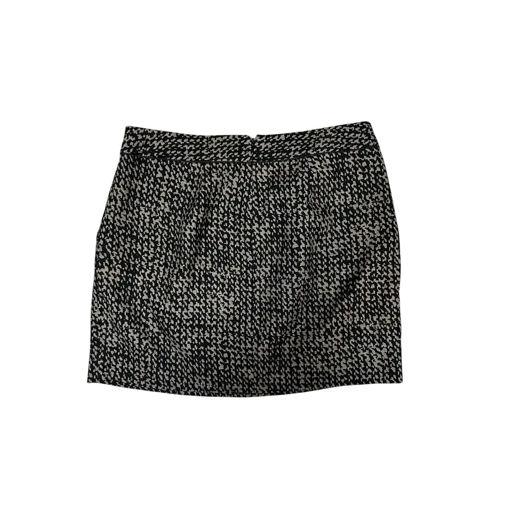 Gap Black Tan Patterned Mini Skirt With Pockets Size 8 Boho Preppy Artsy Cotton‎